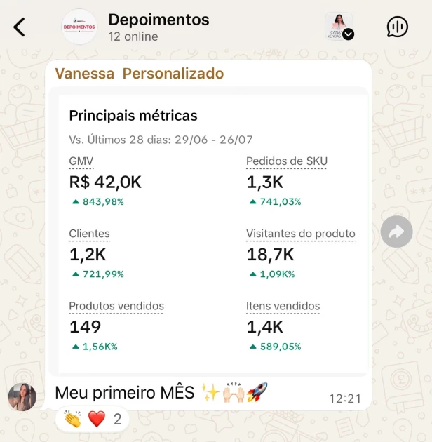 Depoimento de aluna