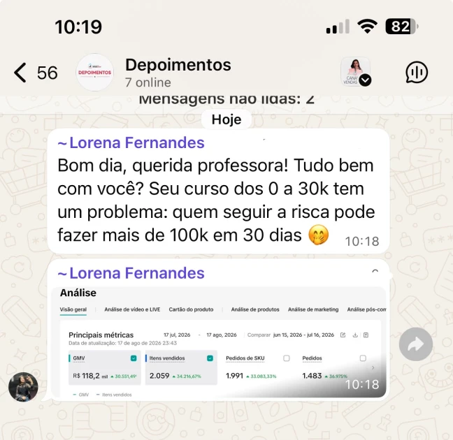 Depoimento de aluna