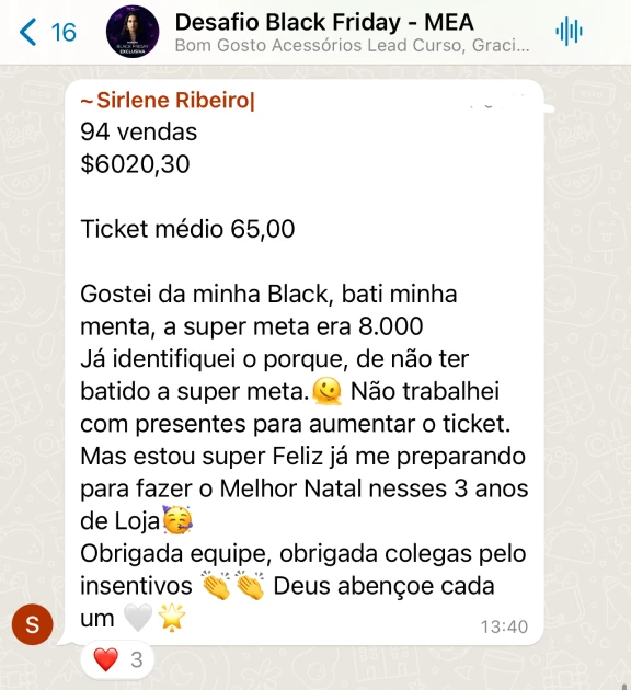 Depoimento de aluna